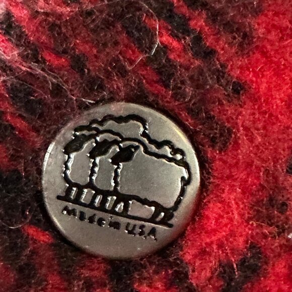 Vintage Tennessee Woolen Mills Red Plaid Stadium Blanket Acrylic USA Snuggle - Picture 6 of 10